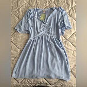 H&M Pastel Blue Short Flowy Dress